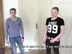 Two young friends are fucking with stranger for cash