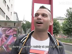 Sexy handsome young gay met rich stranger on street