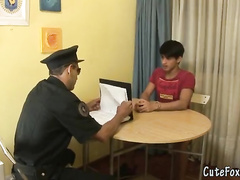 Horny policeman has seduced an innocent boy