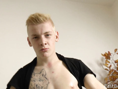 Amateur boy shakes his cock before camera